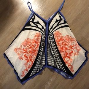 Jealous Tomato cream orange blue tank top